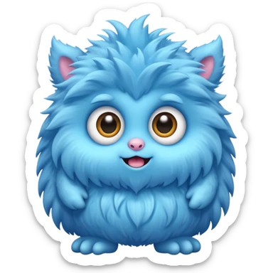 A cute fluffy monster with big sparkling eyes sticker