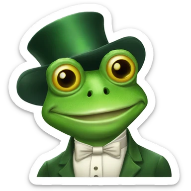 gentleman frog with zylinder sticker