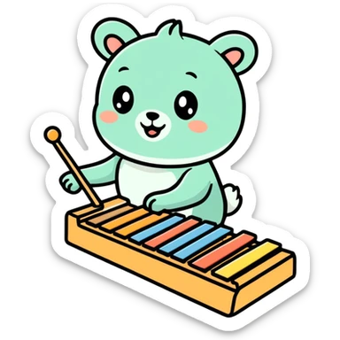 thai xylophone, traditional musical instrument sticker