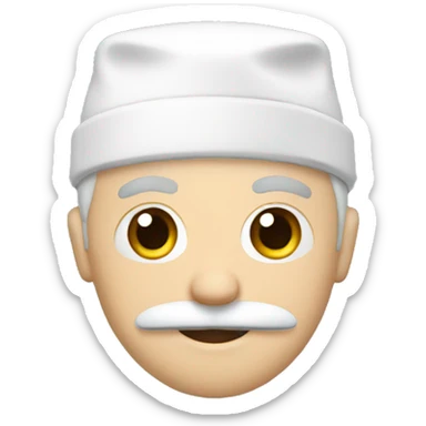  white doctor with a white cap and mustache sticker