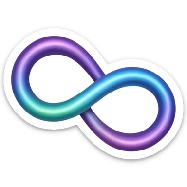 A silk strip in a shape of infinity sticker