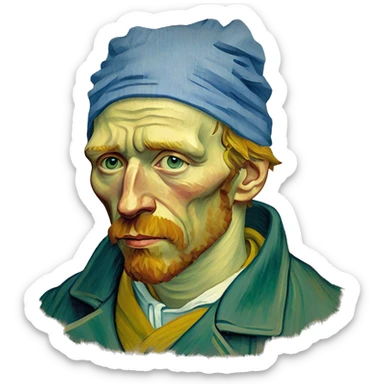 "Self-Portrait with Bandaged Ear" - Vincent van Gogh sticker