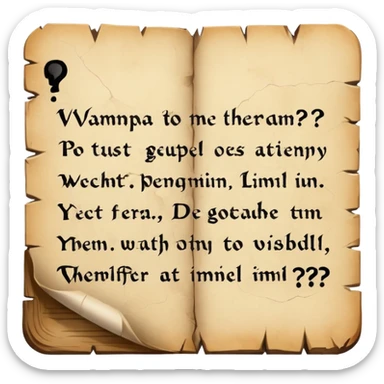 Text VAMPA? When? written on old pergamin sticker