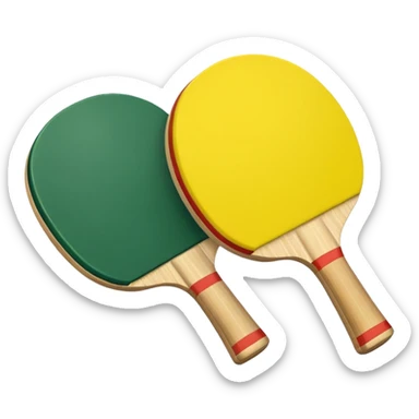 palas de ping pong amarillas y verdes sticker