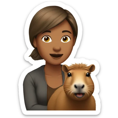 woman riding capybara sticker