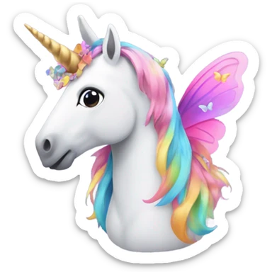 A unicorn with butterflies sticker