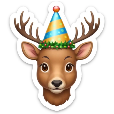 a new year's deer, Christmas mood sticker