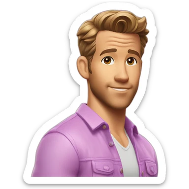 ryan reynolds in barbie movie sticker