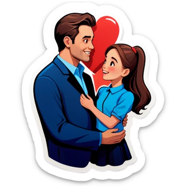 Guy giving heart to girl! sticker