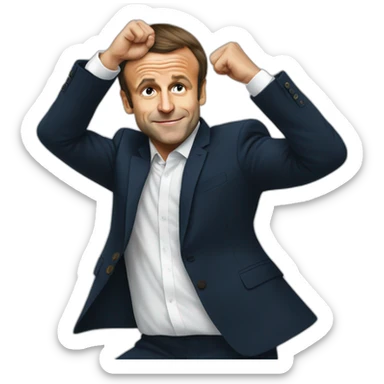 Emmanuel Macron doing dab sticker
