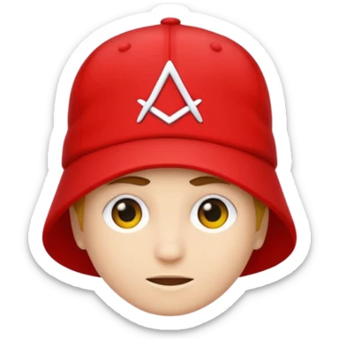 Red cap with no person wearing it that says "I AM IN A CULT" in white text sticker