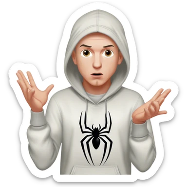 eminem rapping against spiderman sticker