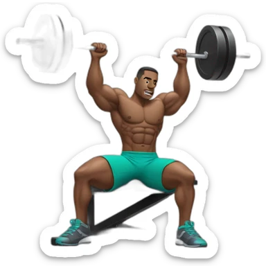 A jacked man doing bench press sticker