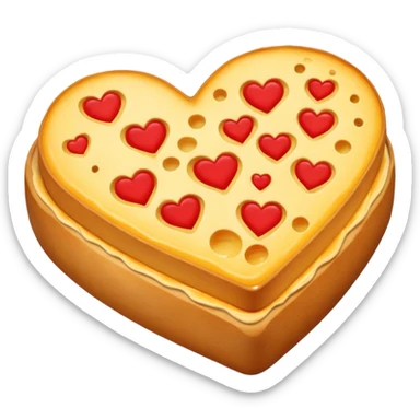bread and cheese, and between them a heart sticker