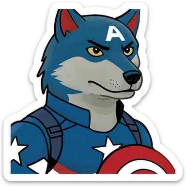 Captain America wolf sticker