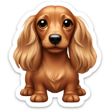 Mini long haired wiener dog with bows  sticker