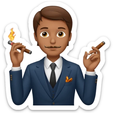 no smoking sign with a man who smoks cigar sticker