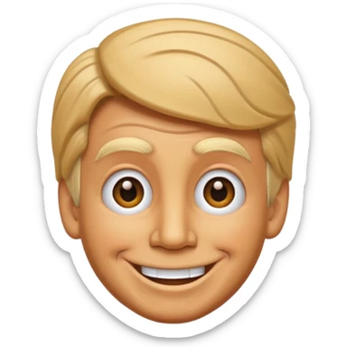 Pinocchio emoji with donald trump hair sticker