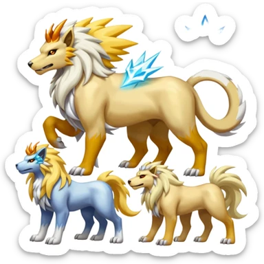 Entei-Raikou-Solgaleo-Soleon-Celestia-Electrike-Manectric-fusion-creature (full body) sticker