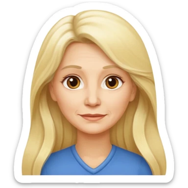 Femme 60 ans blonde cheveux long sticker