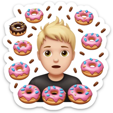 white person exploding doughnuts cats fart death sticker