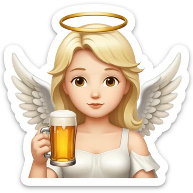 Anjo bebendo cerveja  sticker