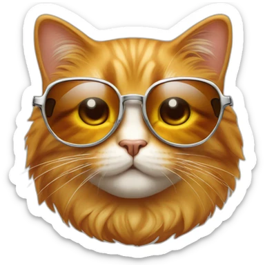 Un chat riche roux qui tient de l'argent avec des lunettes de soleil sticker