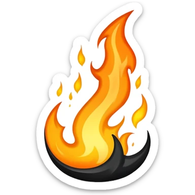 A glowing white and black flame sticker
