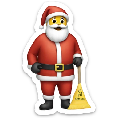 santa cleans his body sticker