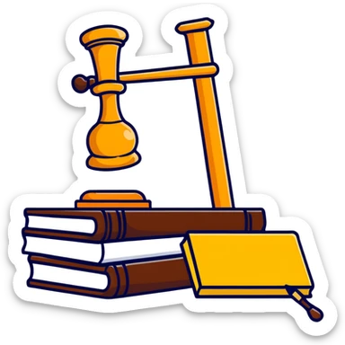 Gavel with law book sticker