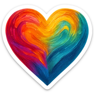 heart with a painterly oil texture sticker