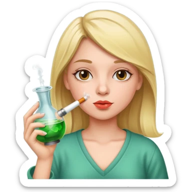 girl smoking bong sticker