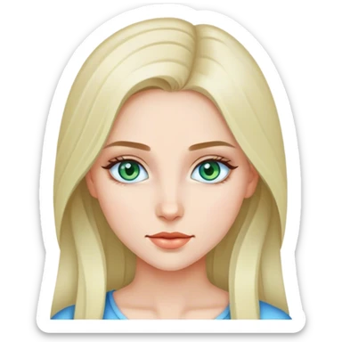 A Beautyfull girl with blue and green eyes  sticker