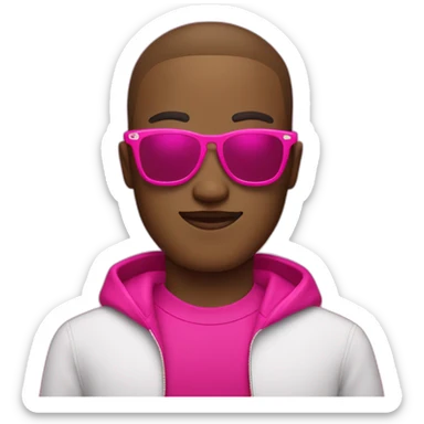 A cool person with sunglasses and hot pink clothes sticker