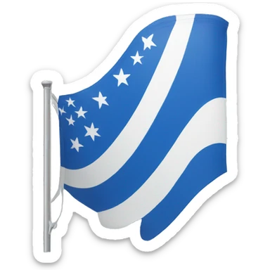 Blue and withe flag sticker