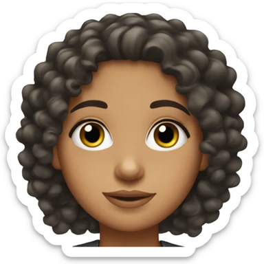 Hispanic girl with curly hair and long eyelashes  sticker