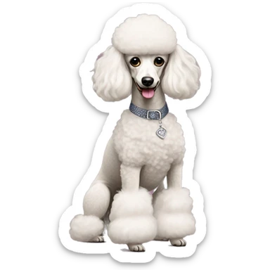 Poodle wearing heels ￼ sticker