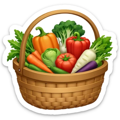a basket of vegetables sticker