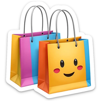 2 beautiful shopping bag sticker