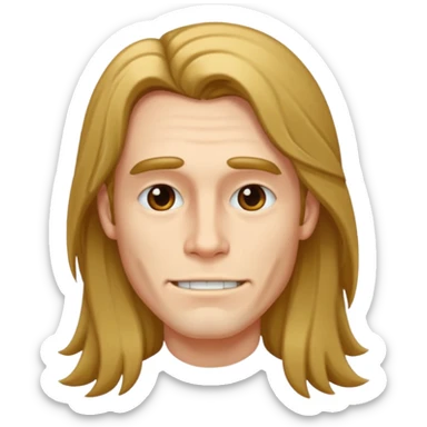 I look like a model with long hairs and a big jawline  sticker