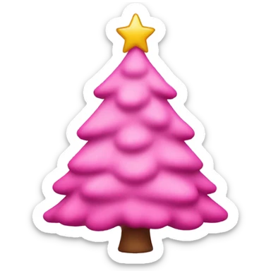 Pink Christmas tree sticker