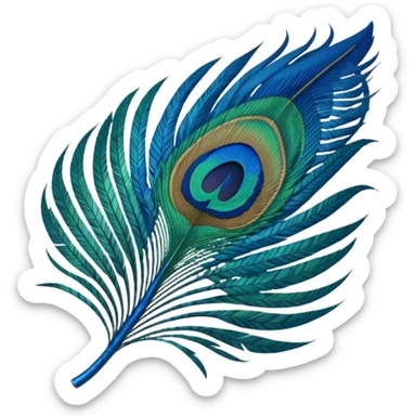 Peacock feather sticker