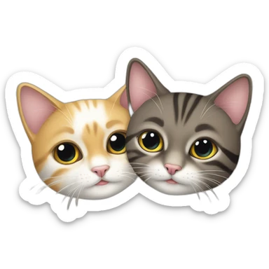deux chats qui s'embrassent sticker