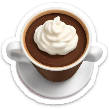 Hot chocolate with cream cup sticker