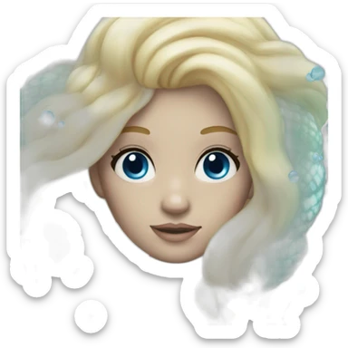 Mermaids with blonde hair and blue eye sticker