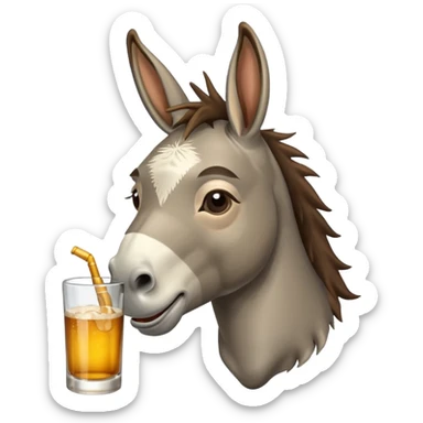 Donkey drunk sticker