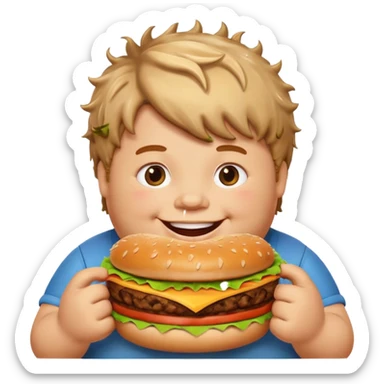 Fat Boy with burger  sticker