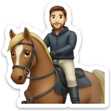 create messi riding a horse sticker