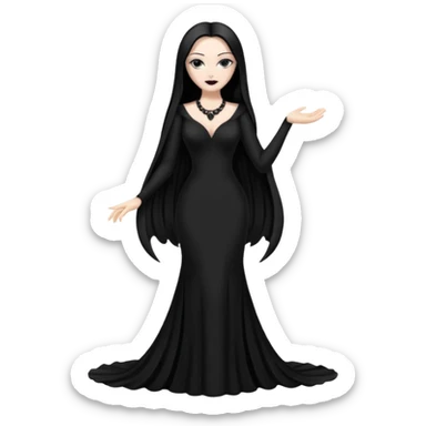 Morticia Addams sexy sticker