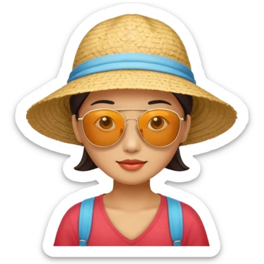 Photorealistic Chinese tourist wearing sunglasses sticker
